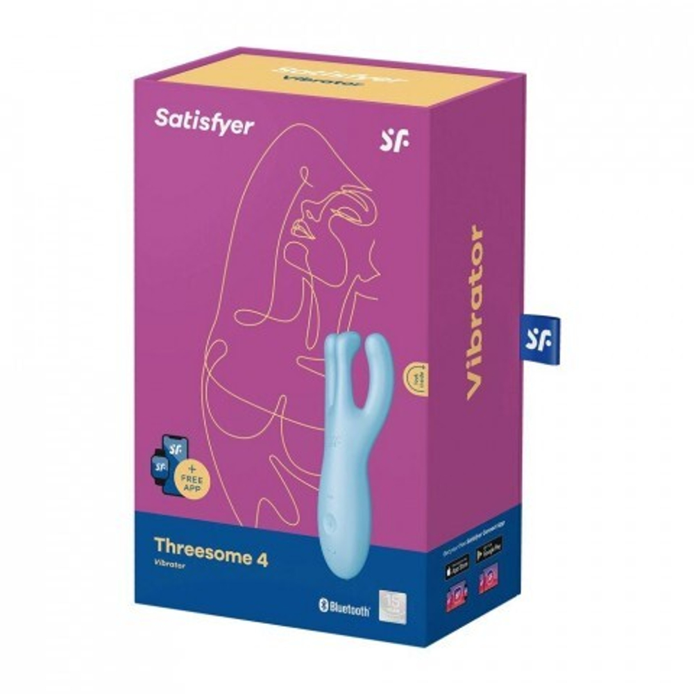 Клиторальный вибростимулятор Satisfyer Threesome 4 Connect App голубой