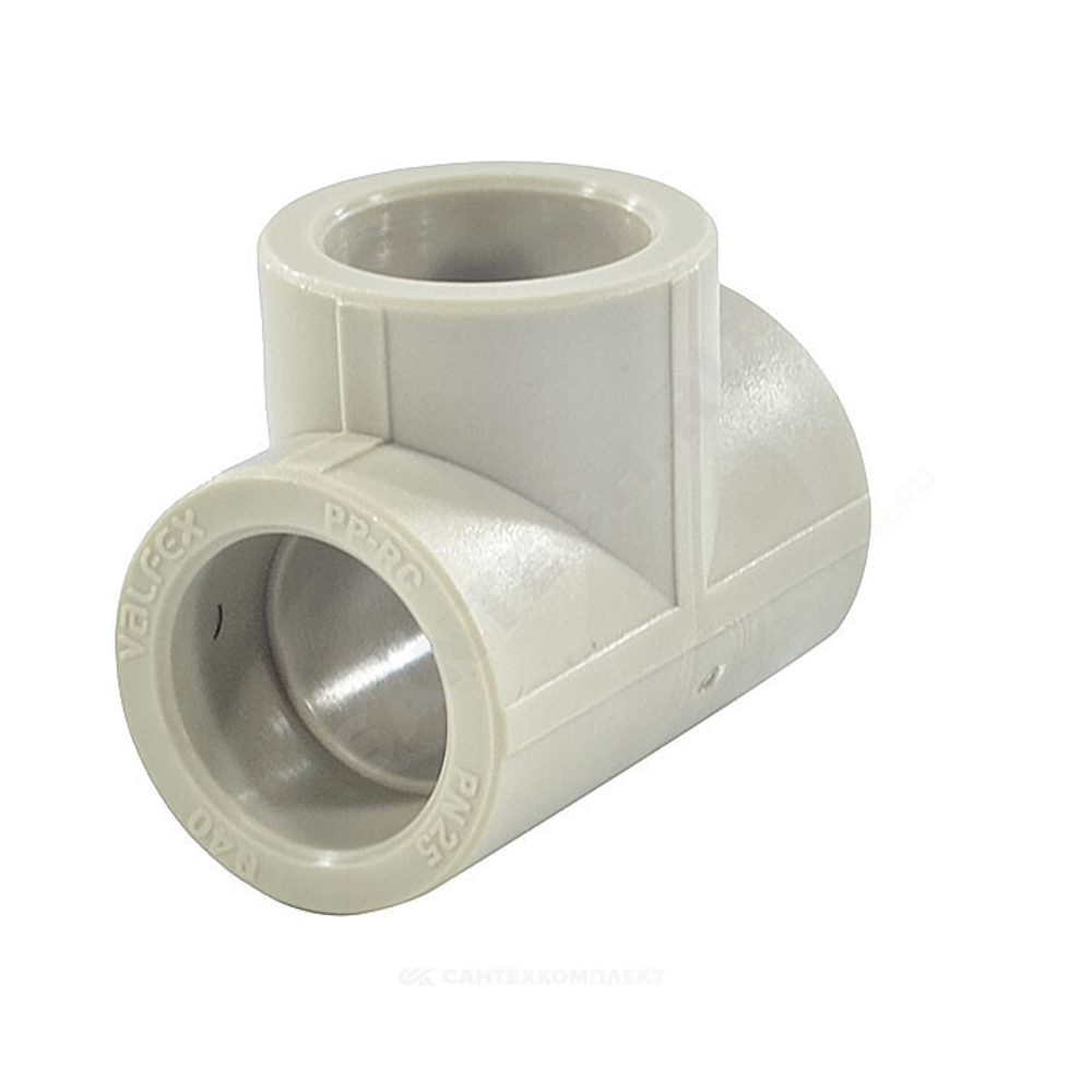 Тройник PP-R серый Дн 40 внутренняя пайка VALFEX 10111040Г