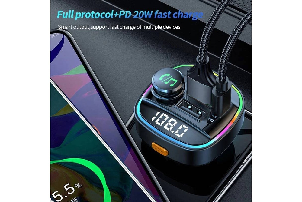 FM модулятор (трансмиттер) автомобильный TDS TS-CAF20 Bluetooth