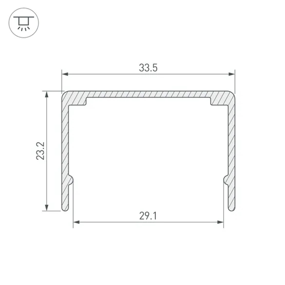 Профиль WPH-FLEX-3020-1000 ANOD (Arlight, Алюминий) 062645