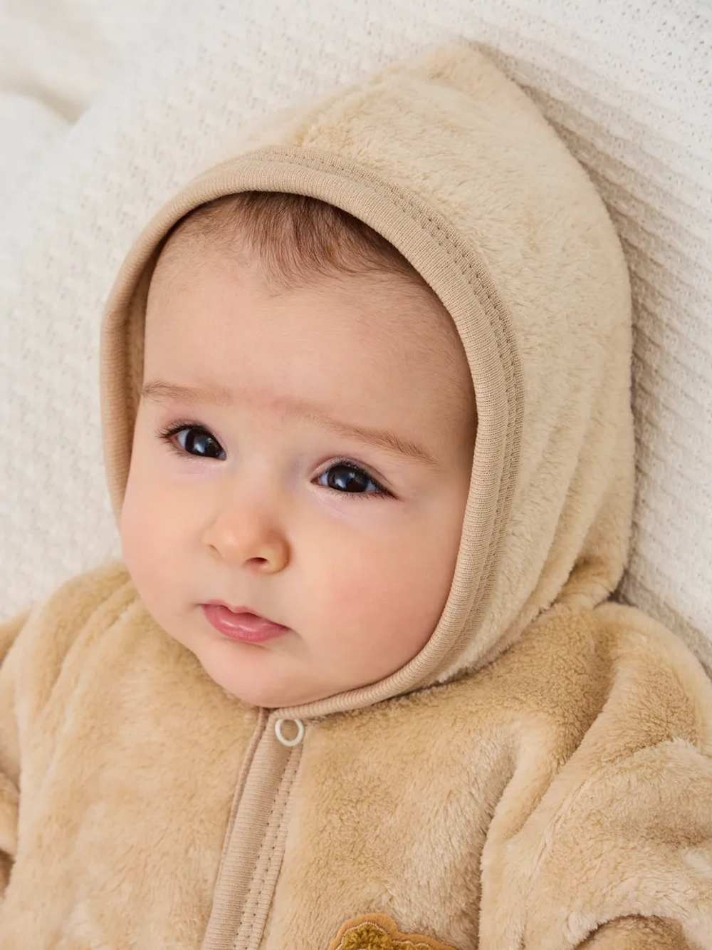 Теплый комбинезон для новорожденных плюшевый