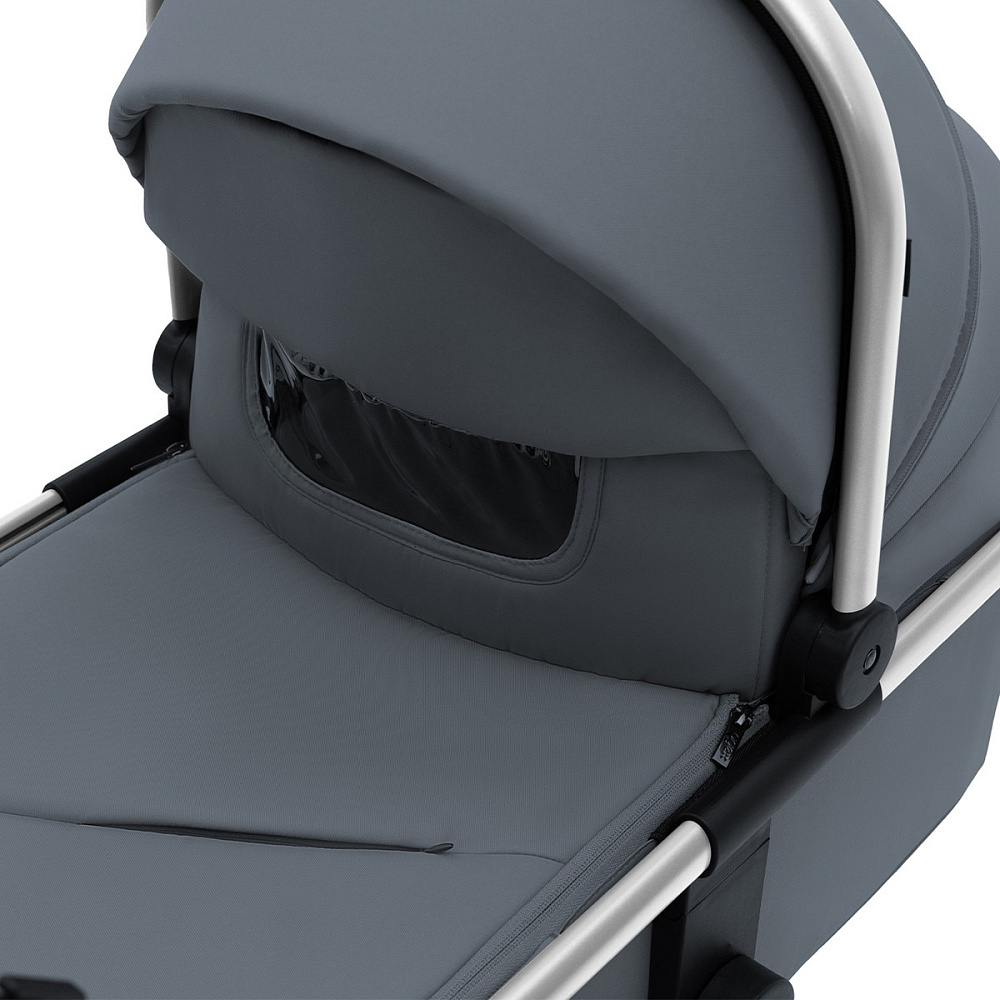 Коляска Agex Life 3 в 1 хромированная рама с автокреслом i-Safe S Black ALG590 Chrome Grey (Серый)