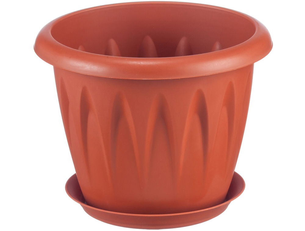 Кашпо АЛИЦИЯ с поддоном D140мм 1л, М3064