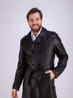 Плащ кожаный из натуральной кожи Турция