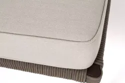 "Канны" правый модуль плетеный из роупа, каркас алюминий коричневый (RAL8016) муар, роуп коричневый круглый, ткань бежевая 035