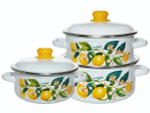Набор кастрюль "Лимоны в цвету" №05