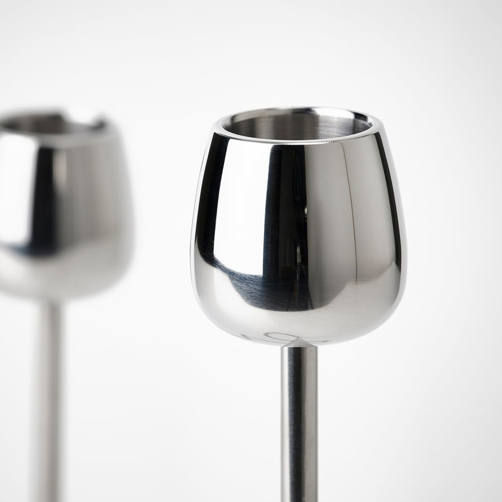 SILVERPÄRON Подсвечник на 2 свечи, серебряный.20 см