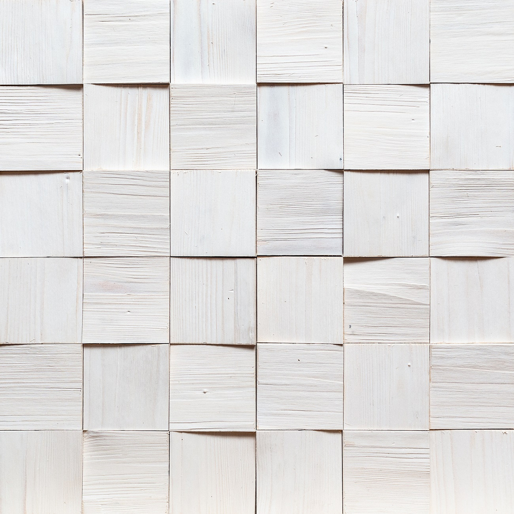 Деревянная мозаика для стен Wood Mosaic Эста белая