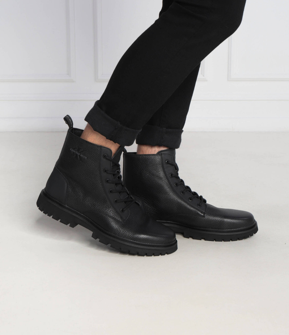 Кожаные высокие сапоги CALVIN KLEIN JEANS - черный(YM0YM00751)