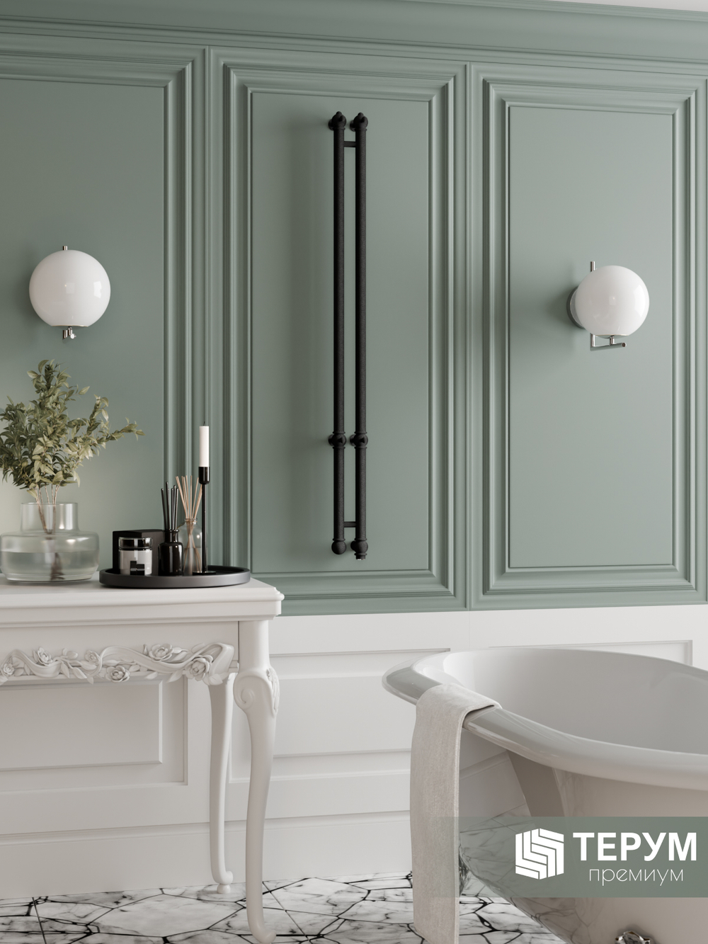 Полотенцесушитель Vintage 2 120Х10 Черная кожа