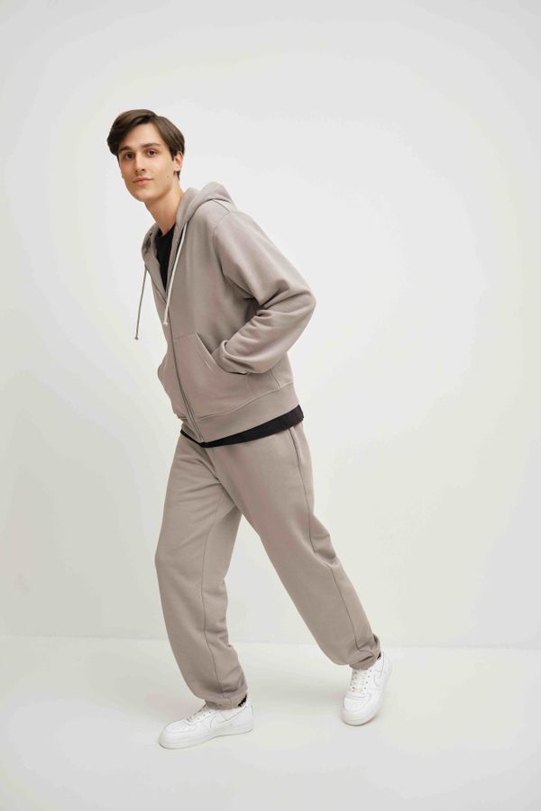 Худи на молнии Оверсайз серый - фото 4