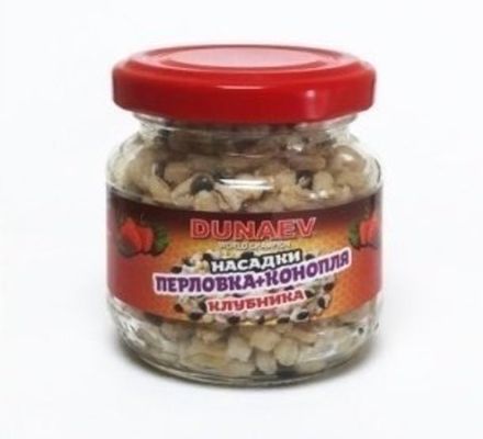 Насадка стеклобанка "Дунаев Перловка+Конопля" 100мл Клубника