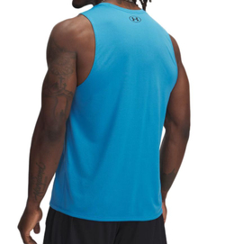 Мужская теннисная футболка Under Armour Tech Tank - эфирный синий/серебристый