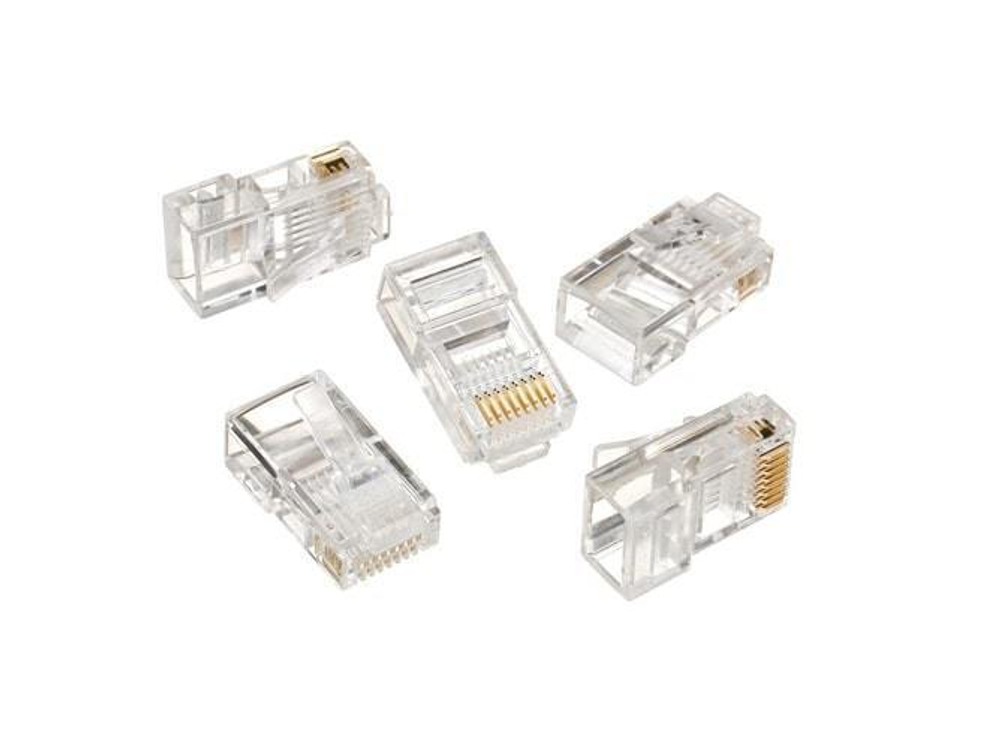 Коннектор RJ-45 (8P8C) cat.6 RIPO покрытие 3мкд, универсальные ножи ( в упк по 5 шт.)