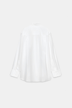 ZARA РУБАШКА ИЗ ПОПЛИНА — ZW COLLECTION, БЕЛЫЙ