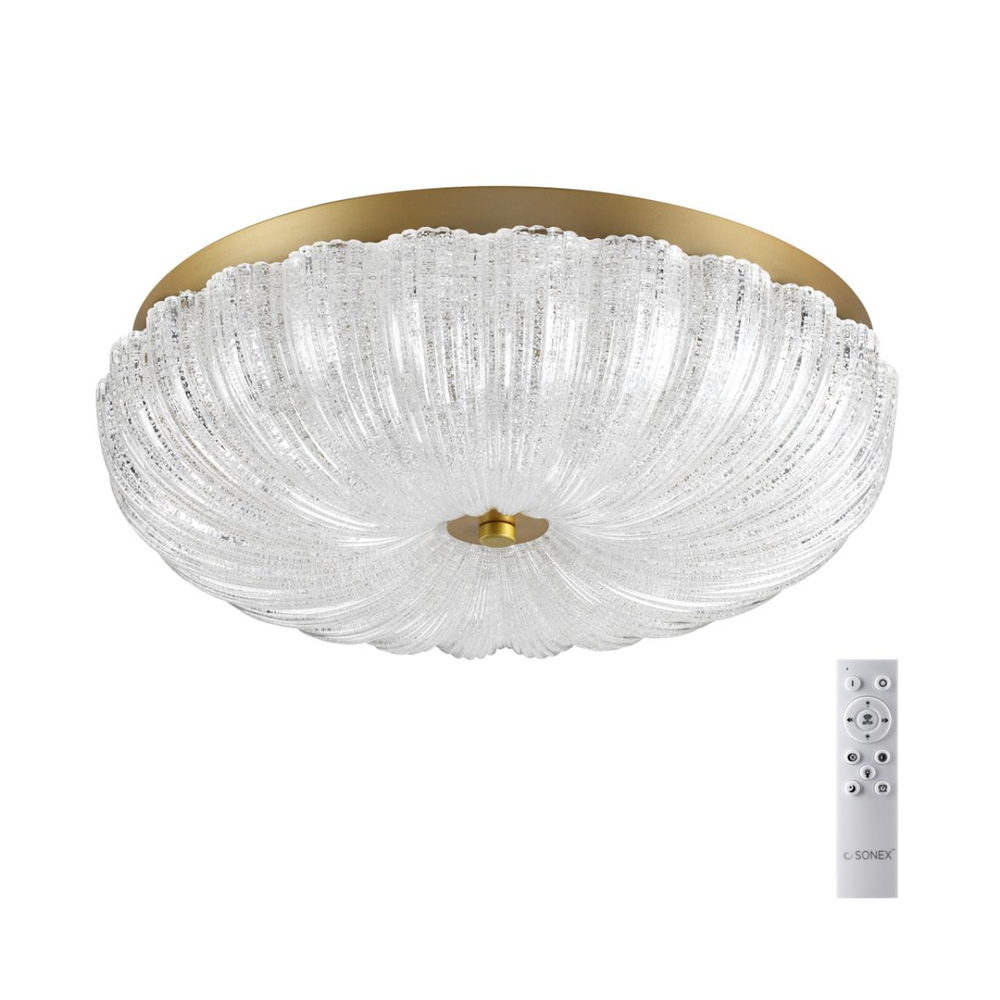 7719/48L PIKO LED SN 567 Светильник металл/стекло/прозрачный/золотой LED 48Вт 3000-6500K D400 IP20 пульт ДУ TESORO