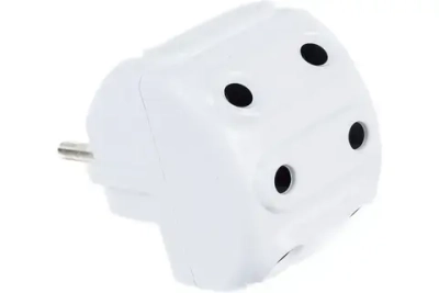 Разветвитель 5 гнезд без заземления, белый (10А, 250В )