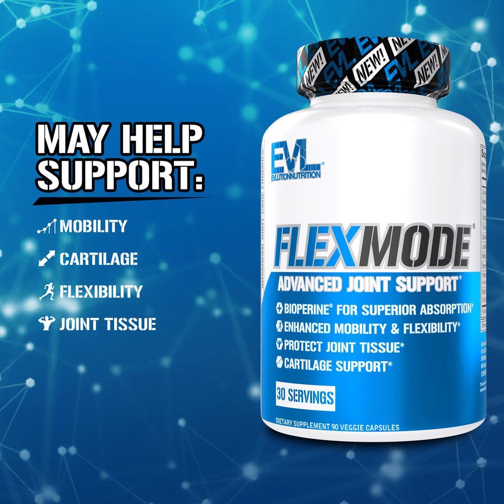 EVLution Nutrition, FlexMode®, улучшенная добавка для поддержки суставов, 90 растительных капсул