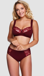 Трусы-слипы из мягкого микроволокна со вставками из вышитого тюля (Размер: 54) (Цвет: молочный)