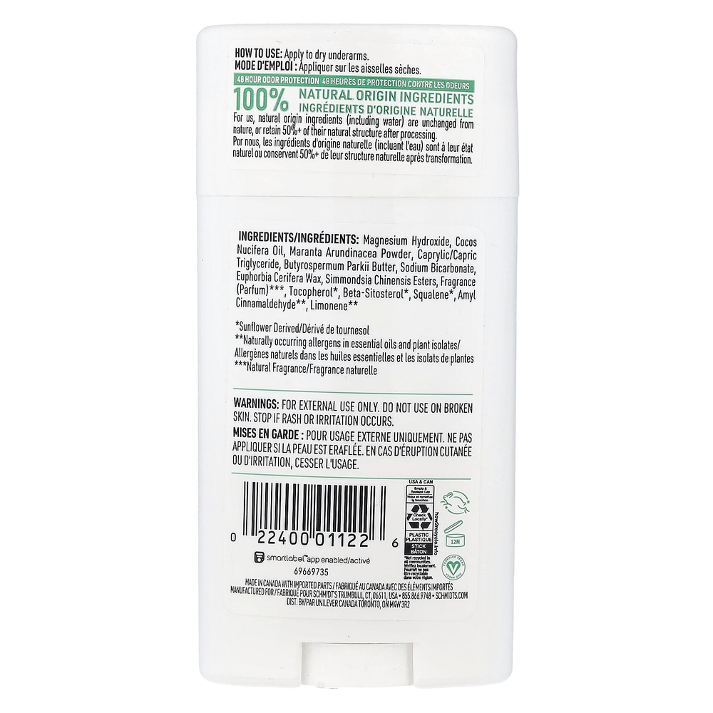 Schmidt's, дезодорант, цветы кактуса и груша, 75 г (2,65 унции)