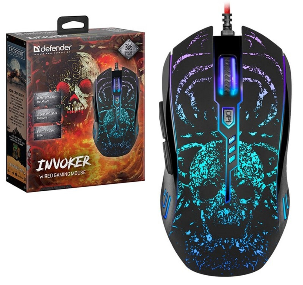 Мышь проводная Defender Invoker GM-947 (черная)
