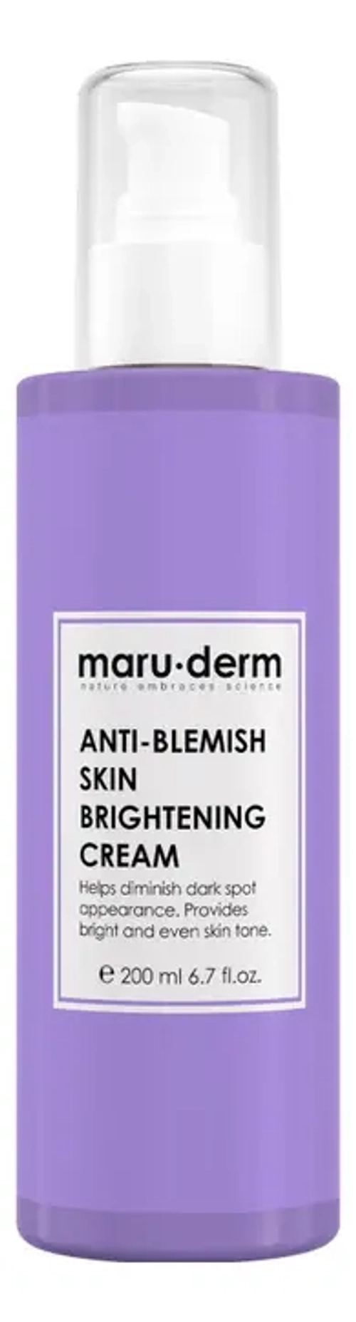 Maruderm, Отбеливающий крем для кожи против пигментных пятен Anti-Blemish Skin Brightening Cream, 200 мл, шт