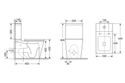 Унитаз ABBER Rechteck AC1210 компакт белый, безободковый