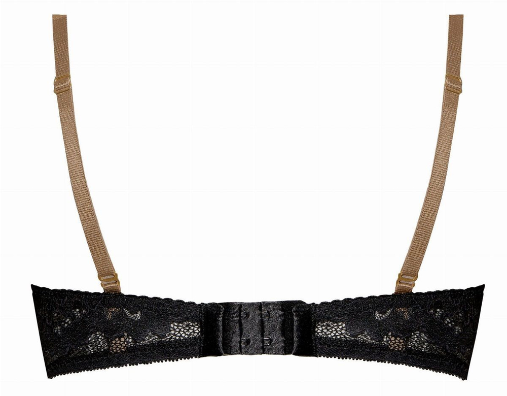 Пуш-ап бюстгальтер с ажуром на чашках (Размер: 75B) (Цвет: черный)