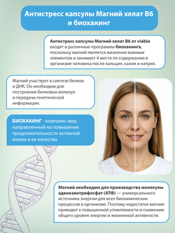 Магний В6 хелат (бисглицинат) VIABIO, антистресс капсулы, для спокойствия и здорового сна, 90 капсул