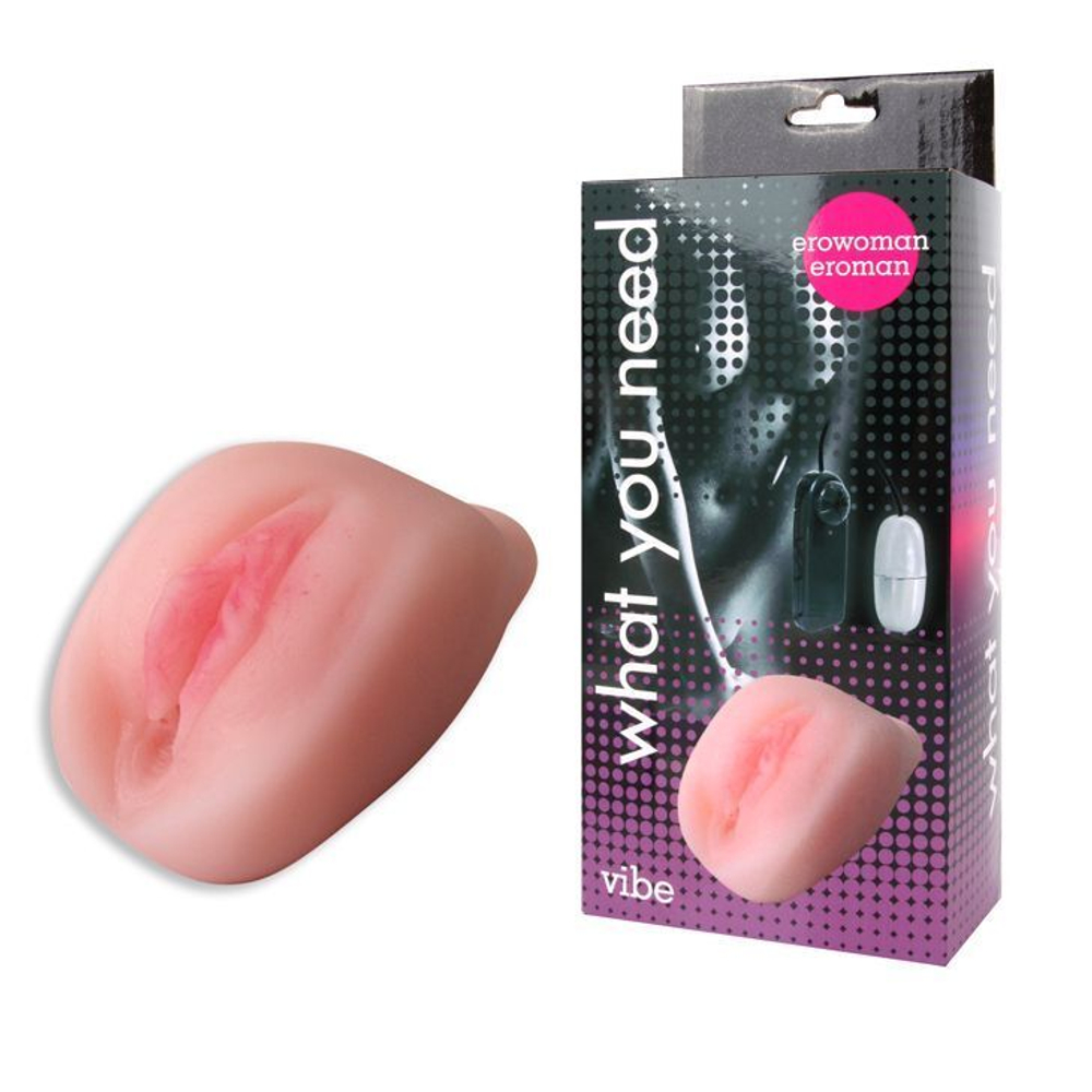 Телесная вагина Erowoman-Eroman с вибрацией (Цвет: телесный)