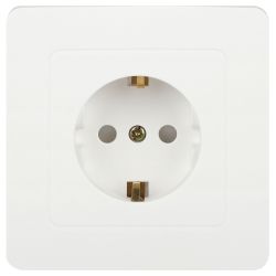 Розетка Intro Style 7-206-01 с заземлением 2P+E Schuko со шторками, 16А-250В, IP20, СУ, белый | Intro