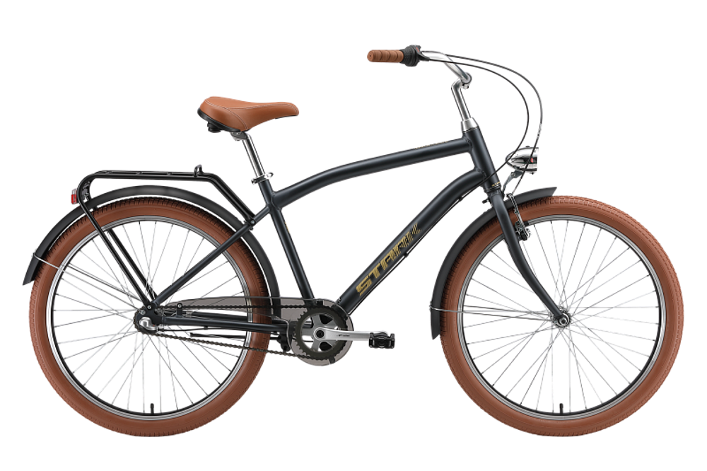 Велосипед 26" Stark'25 Comfort Man р.L/20" 3ск. темно-серый матовый/песочный