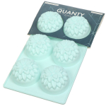 Форма для выпечки силикон, 17.5х29.5 см, прямоуг, 6 кексов, Daniks, Хризантемы Квантум, Y4-5177