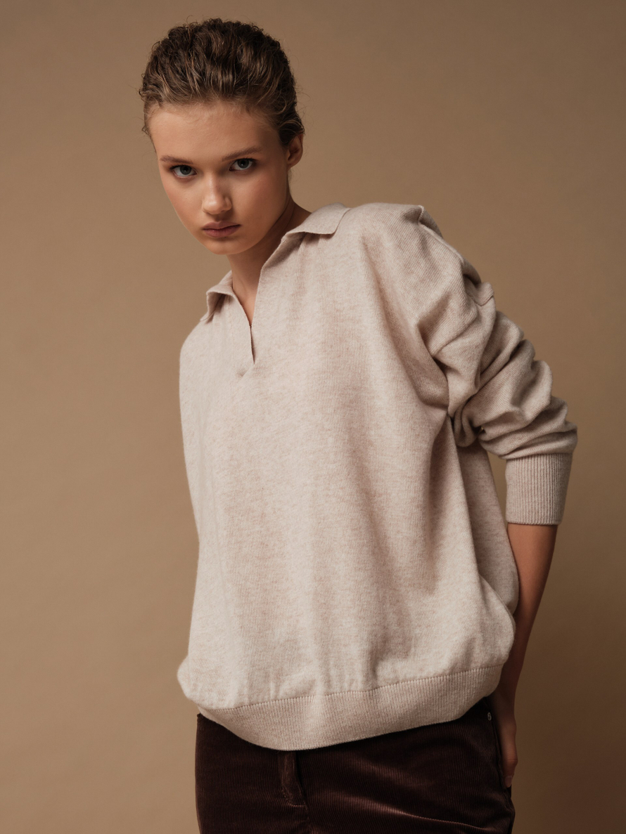 J0461-8006 Джемпер-поло женский, жемчужный dbr