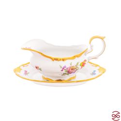 Соусник с блюдцем Queen's Crown Мейсенский букет
