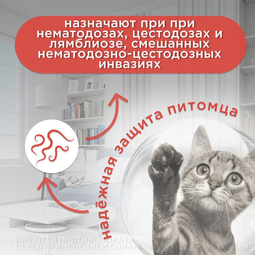 Сироп от гельминтов, профилактика дирофиляриоза для кошек более 4 кг Гельминтал (Neoterica), 5мл. Празиквантел/ Моксидектин
