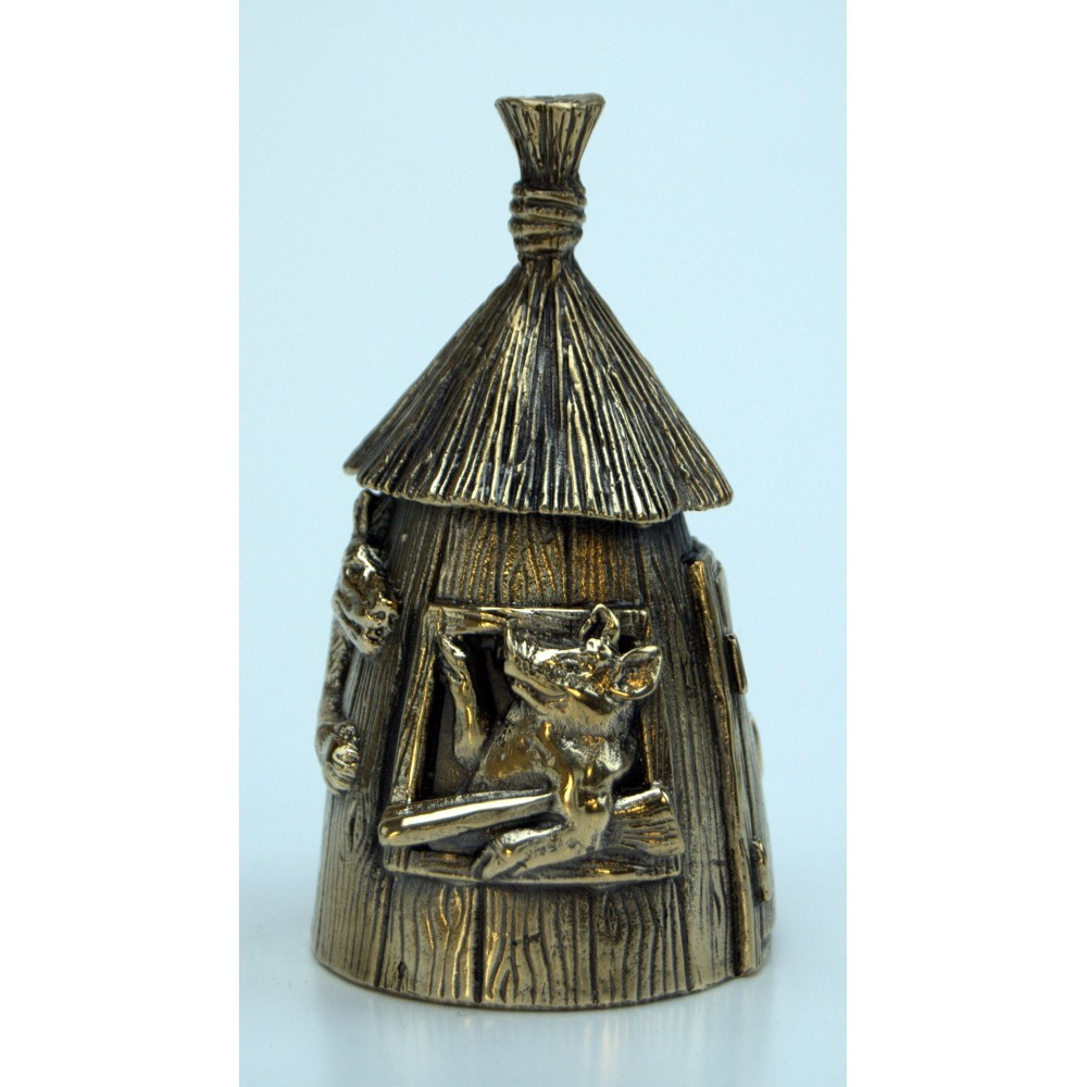 Колокольчик "Три поросенка" из латуни