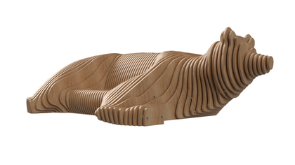 Параметрическая скамейка медведь 2600х1700х900мм SK00314