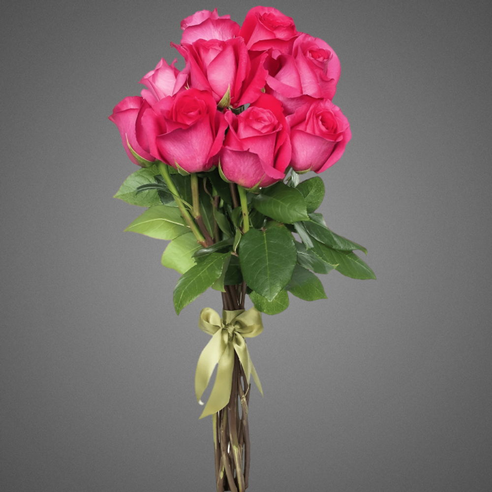 Букет из 9 роз Эквадор с лентой