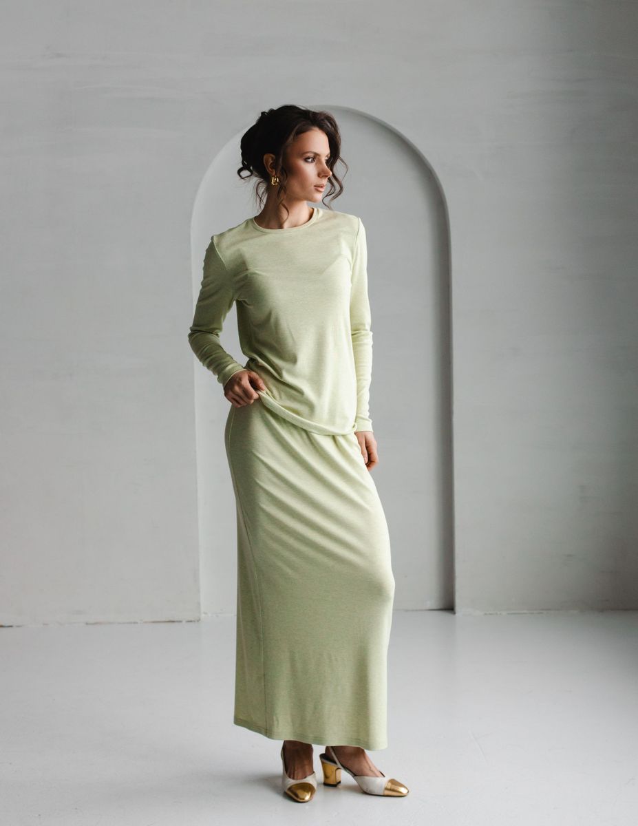 Лонгслив фисташковый