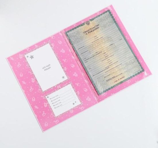 Папка для свидетельства о рождении с уголками "Мои первые документы", для девочки, А4