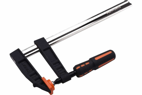 Реечная струбцина HARDEN, усиленная, 2-х компонентная рукоятка, 120*600 мм 600306