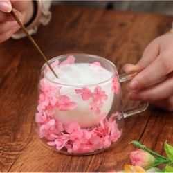 Чашка 200 мл кофейная Petals лепестки между стенками термостекло P.L. Barbossa [1]