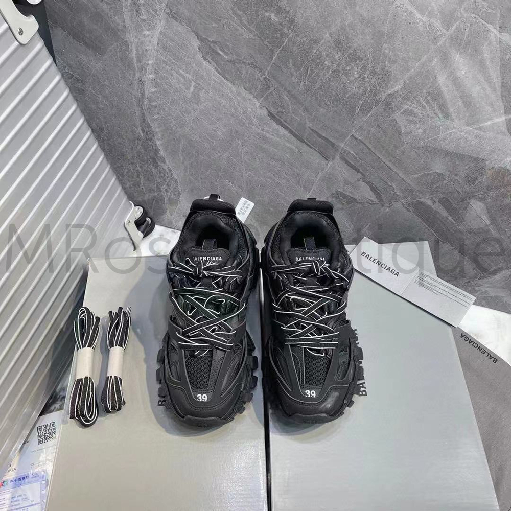 Черные кроссовки Balenciaga Track Trainers Recycled Sole