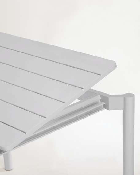 Раздвижной уличный стол Zaltana из алюминия светло-серого цвета, 180 (240) x 100