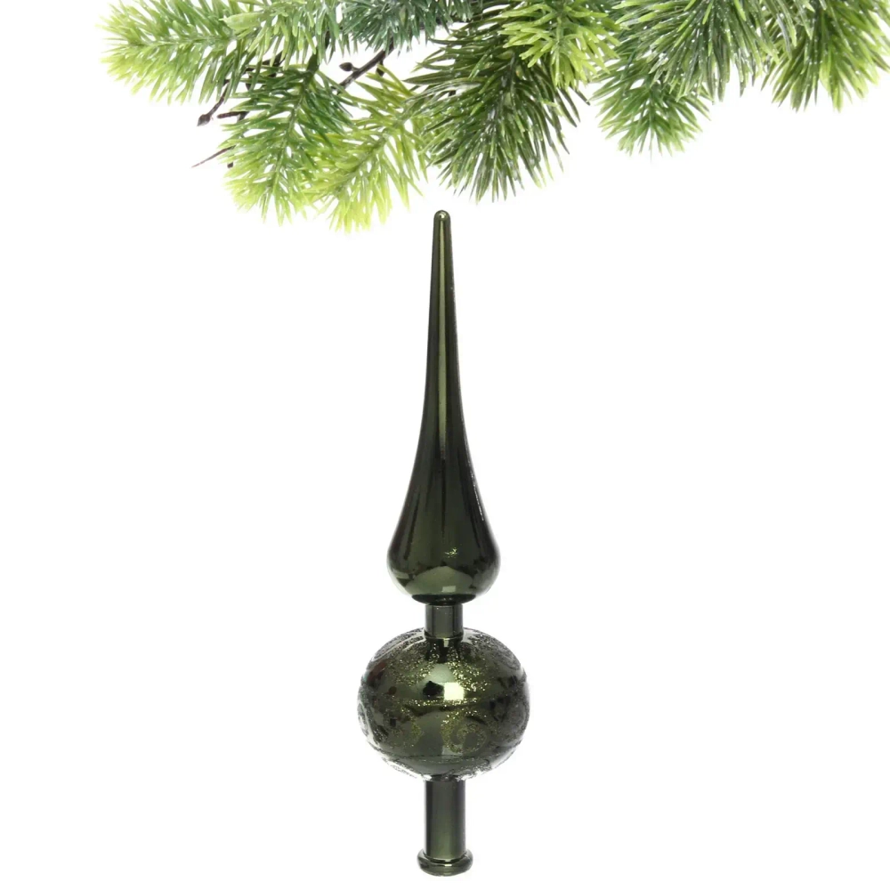 Верхушка на ёлку 23 см «Волшебный узор», Изумруд
