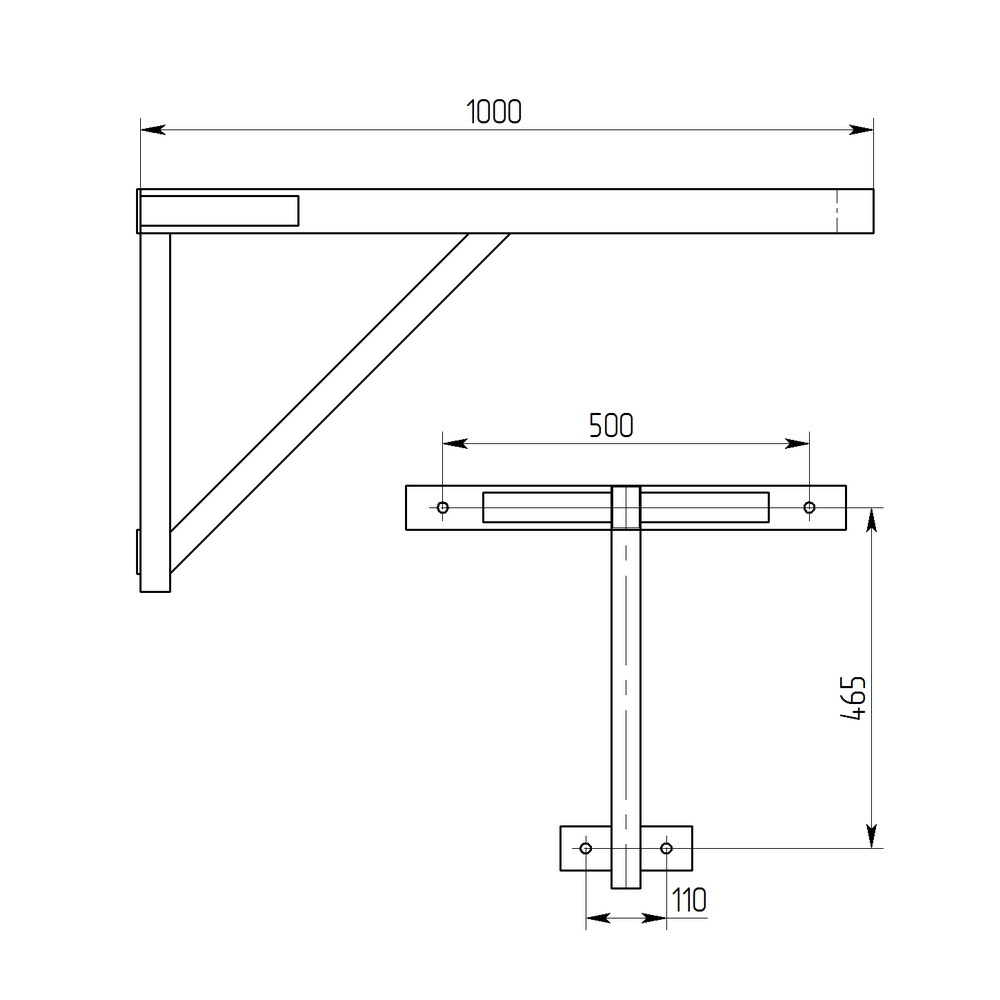 Консоль настенная вынос 97cм