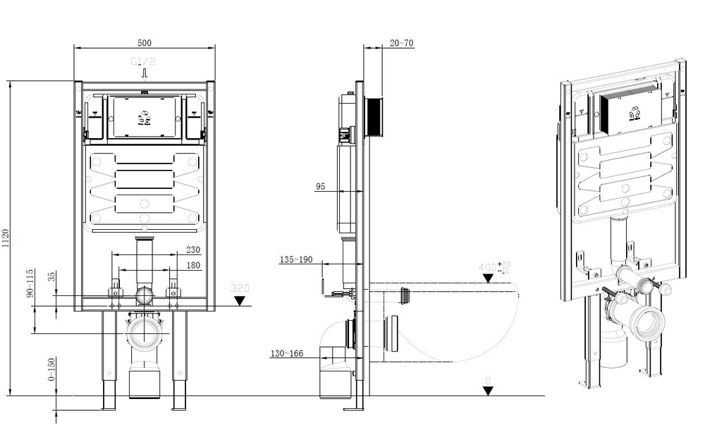 Инсталляция для подвесного унитаза Allen Brau Pneumatic Pro 9.11103.20