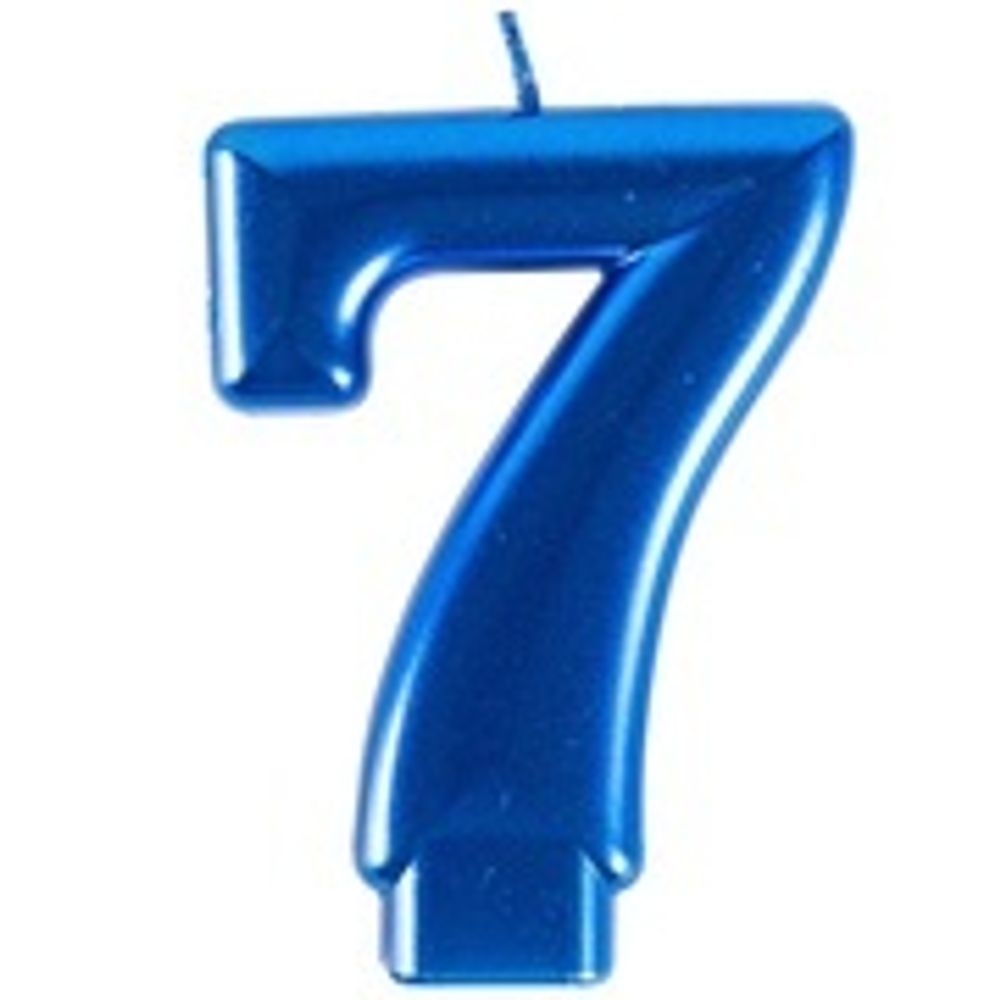 Свеча -цифра &quot;7&quot; Синяя 8см/G