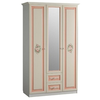 Шкаф 3-створчатый с ящиками* Алиса (белый/крем)